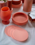 Porter Green | Ciss | Unbreakable Silicone Coasters | Terra + Peach