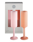 Porter Green | Seff | Silicone Unbreakable Champagne Flutes | Peach + Petal