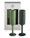 Porter Green | Seff | Silicone Unbreakable Champagne Flutes | Sage + Olive