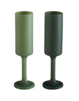Porter Green | Seff | Silicone Unbreakable Champagne Flutes | Sage + Olive