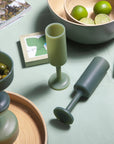 Porter Green | Seff | Silicone Unbreakable Champagne Flutes | Sage + Olive
