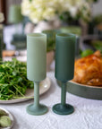 Porter Green | Seff | Silicone Unbreakable Champagne Flutes | Sage + Olive
