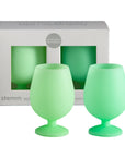 Porter Green | Stemm | Silicone Unbreakable Wine Glasses | Gerbera + Leaf