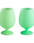 Porter Green | Stemm | Silicone Unbreakable Wine Glasses | Gerbera + Leaf