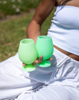 Porter Green | Stemm | Silicone Unbreakable Wine Glasses | Gerbera + Leaf