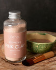 Ama Pink Clay Mask with mixing bowl and brush
