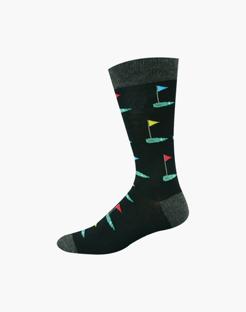 Bamboozld Mens Golf Green Bamboo Socks - Black / R7-11