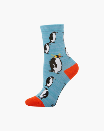 Bamboozld Kids Penguin Bamboo Sock Medium 6-8 Blue