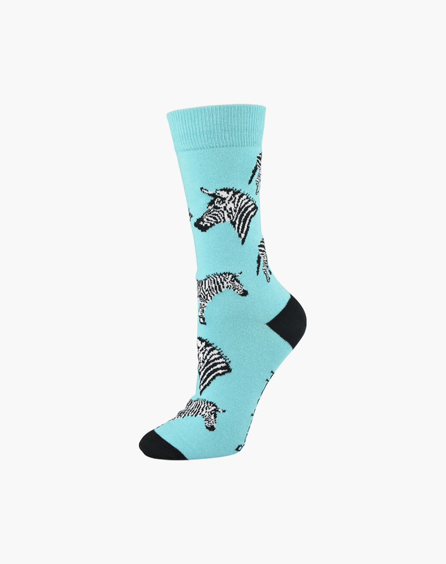 Bamboozld Womens Zebra Bamboo Socks - W2-8 / Tiffany