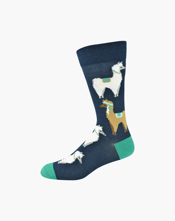 Bamboozld Womens Llama Drama Bamboo Socks - Navy / W2-8