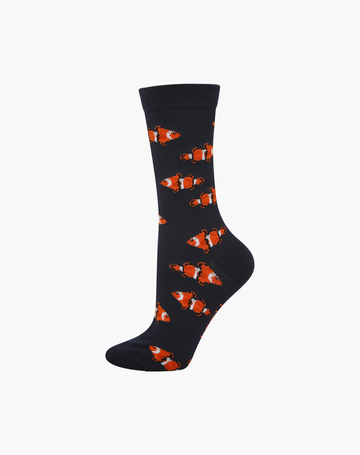 Bamboozld Womens Clown Fish Bamboo Sock W2-8 Navy