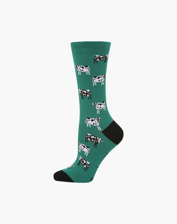 Bamboozld Womens Holy Cow Bamboo Socks - W2-8 / Green