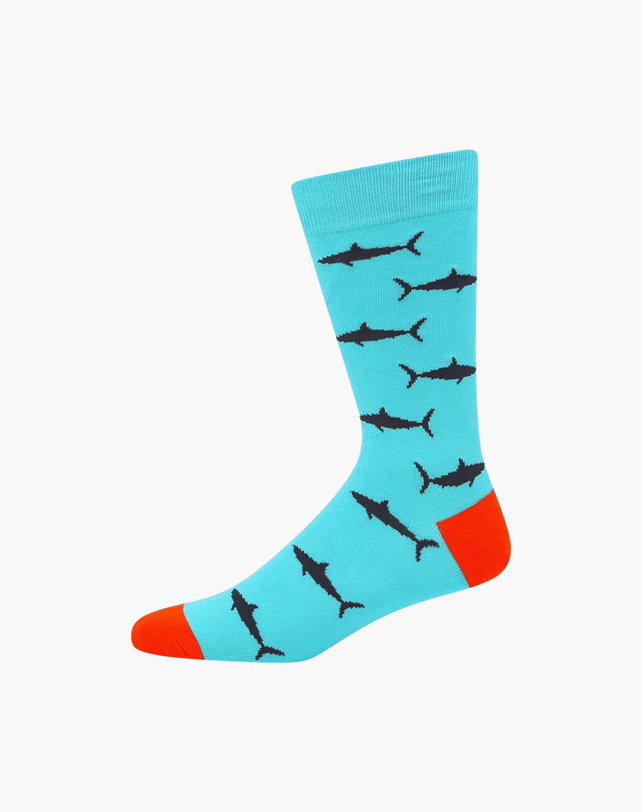 Bamboozld Mens Sharks Bamboo Socks - Blue / R7-11