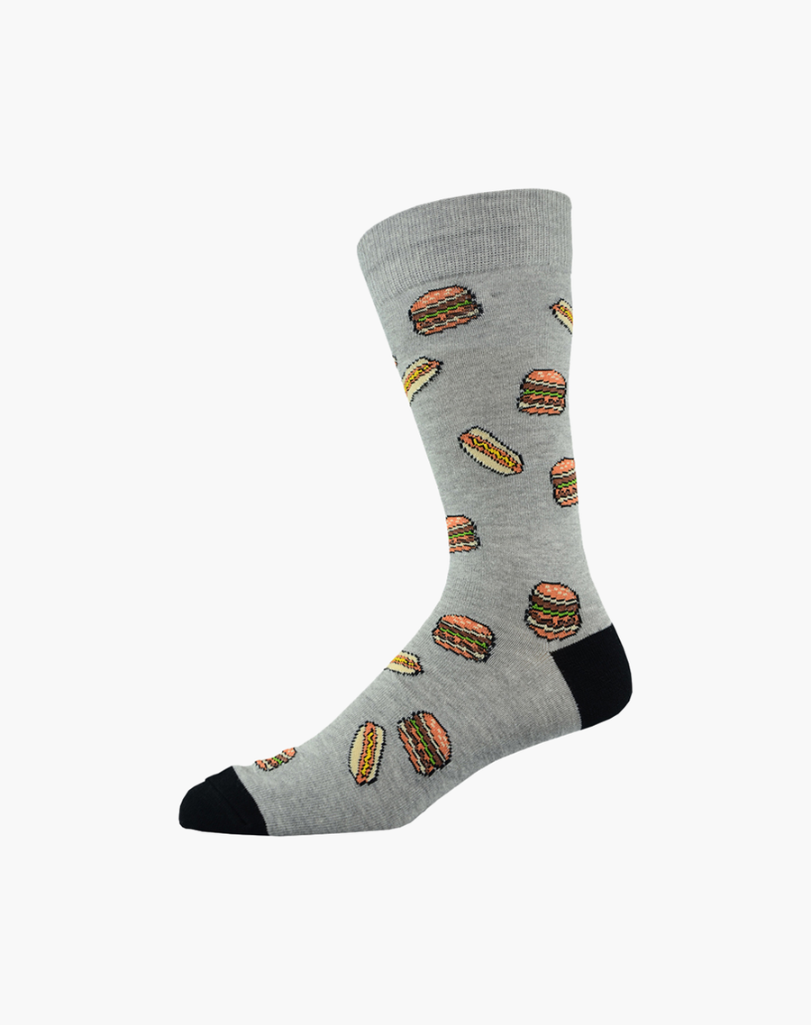 Bamboozld Mens Fast Food Bamboo Socks - Grey / R7-11