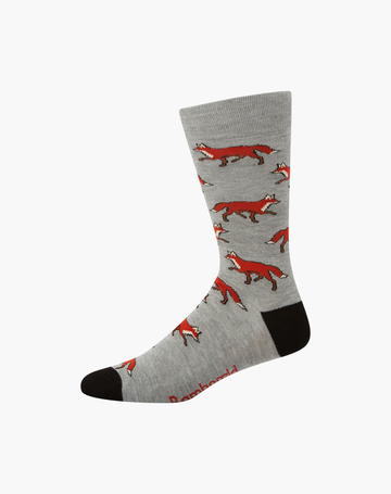 Bamboozld Mens Foxy Bamboo Socks - Grey / K11-13