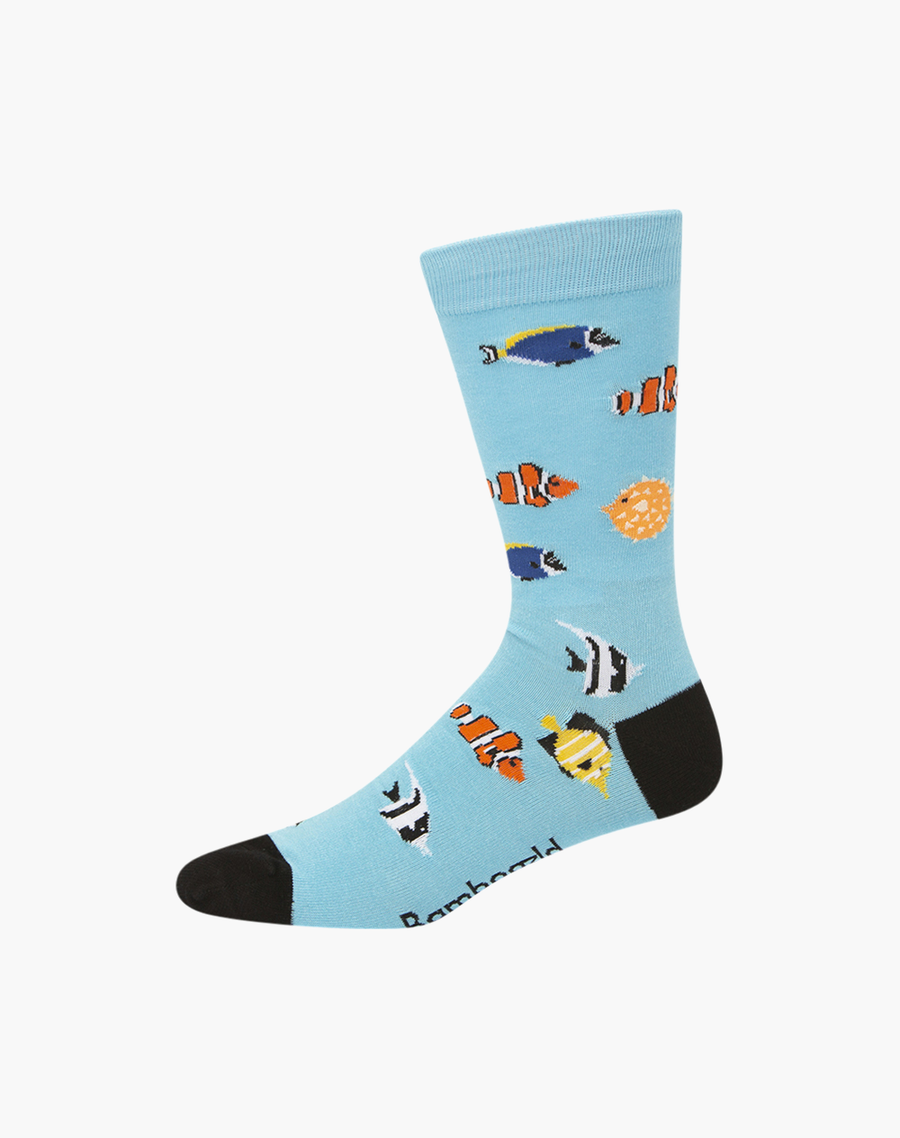 Bamboozld Mens Aquarium Bamboo Socks - R7-11 / Blue