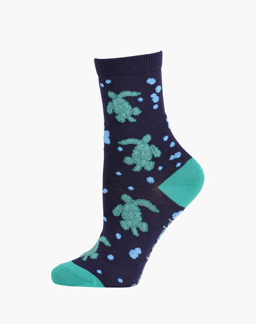 Bamboozld Kids Sea Turtle Bamboo Sock Medium 6-8 Navy