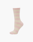 WOMENS LUXE BAMBOO BED SOCK GIFT BOX PINK STRIPE