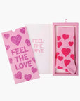 Bamboozld Womens Feel the Love Bamboo Sock Card - Pink / W2-8