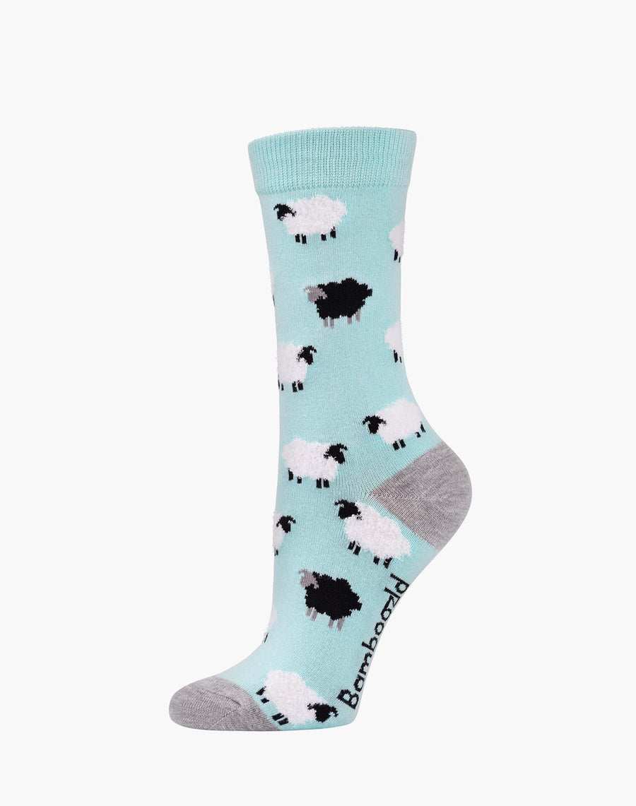 Bamboozld Womens Fluffy Sheep Socks - Mint / W2-8