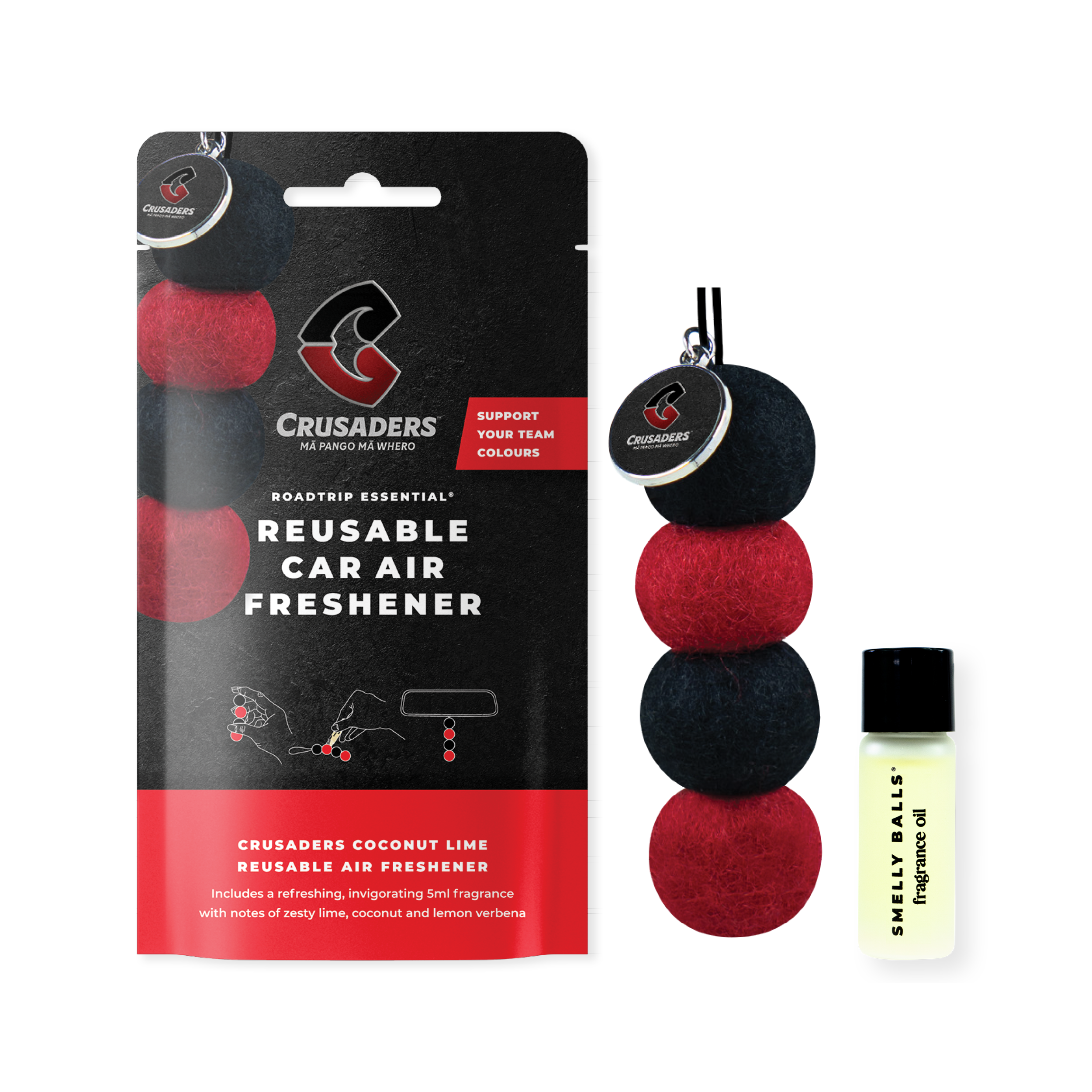 CHRISTCHURCH CRUSADERS Reusable Car Air Freshener - Coconut + Lime