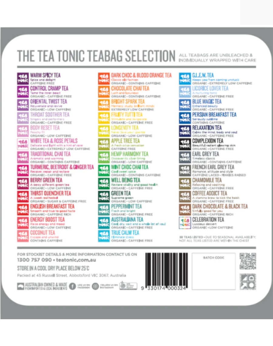 Tea Tonic Deluxe Tea Chest - Gourmet Tin - Complete Tea Range