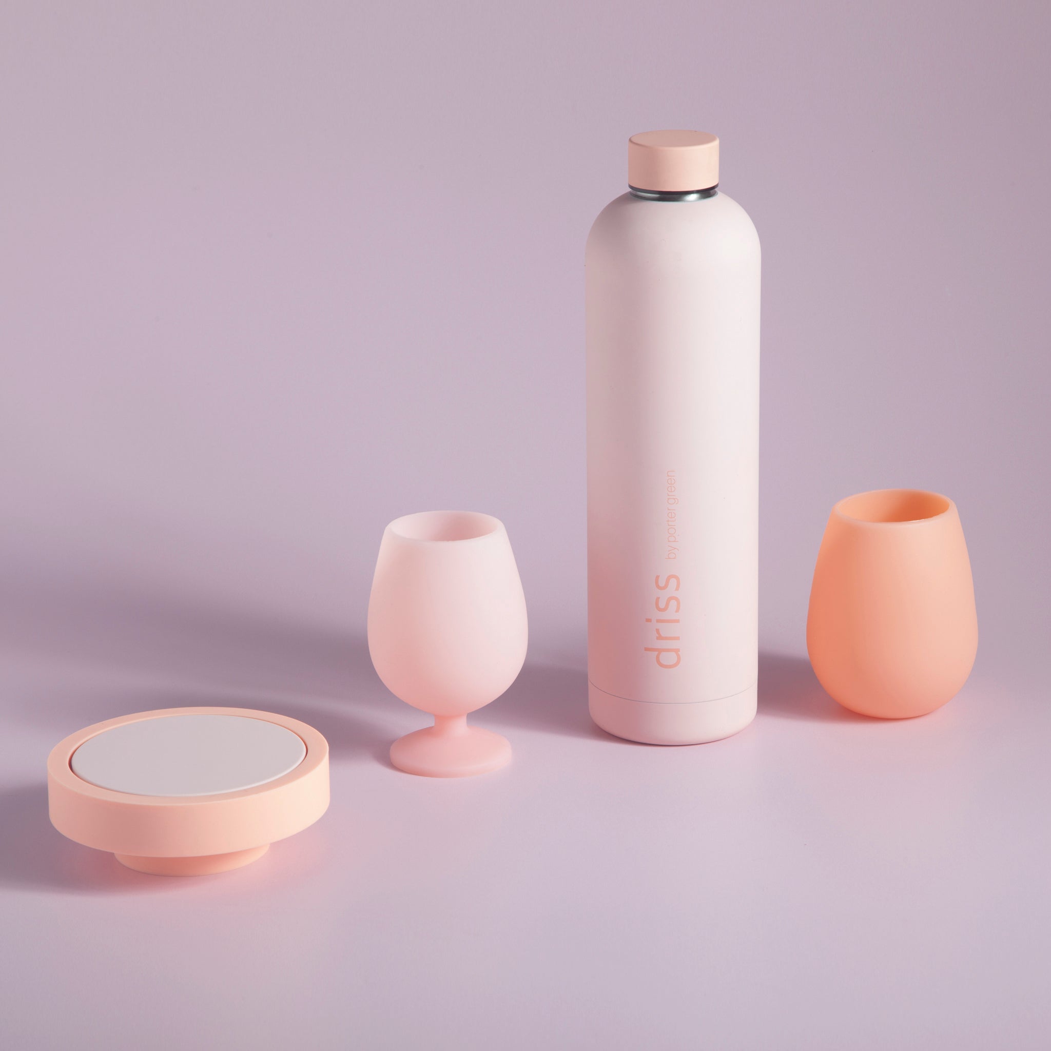 Porter Green | Ciss | Unbreakable Silicone Coasters | Peach + Petal