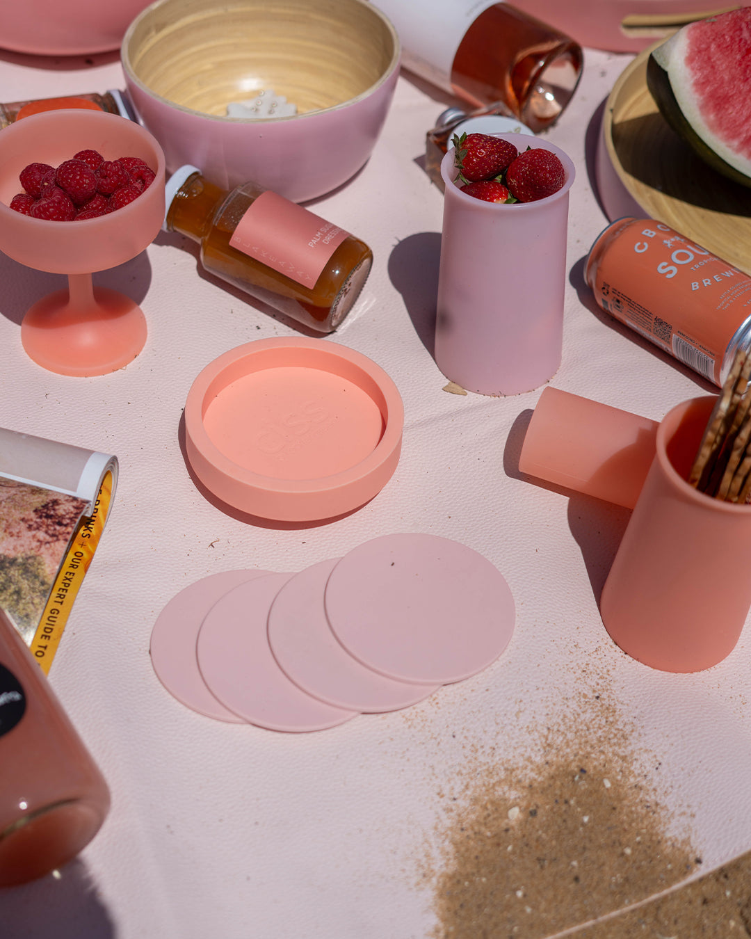 Porter Green | Ciss | Unbreakable Silicone Coasters | Peach + Petal