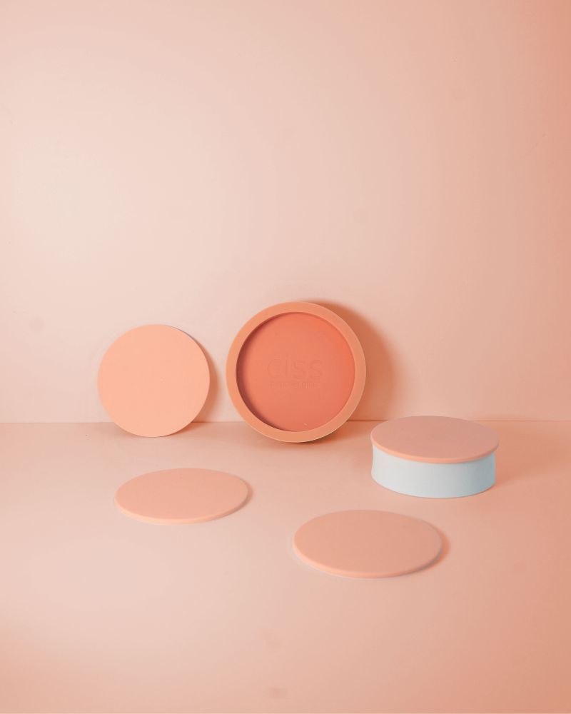 Porter Green | Ciss | Unbreakable Silicone Coasters | Terra + Peach