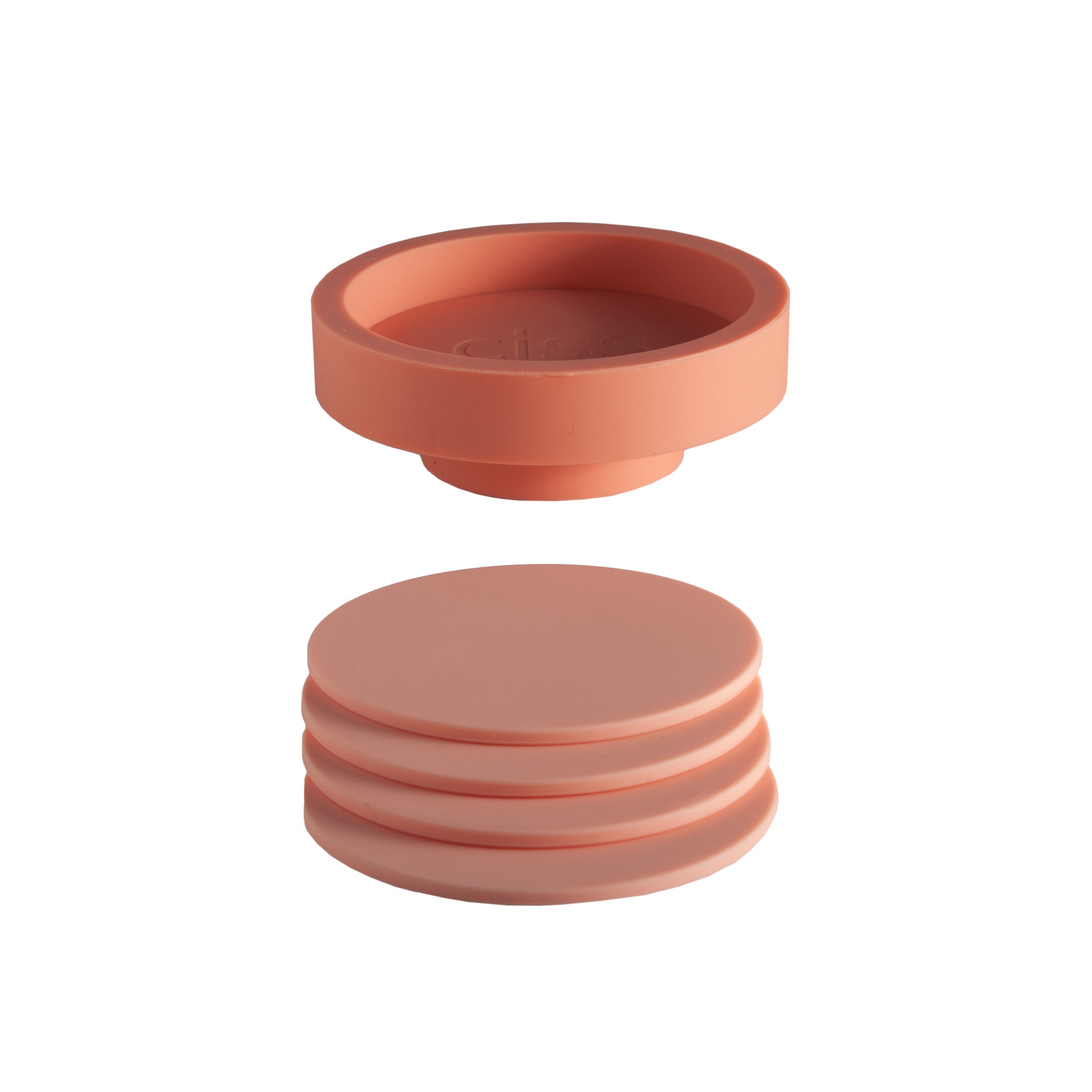 Porter Green | Ciss | Unbreakable Silicone Coasters | Terra + Peach