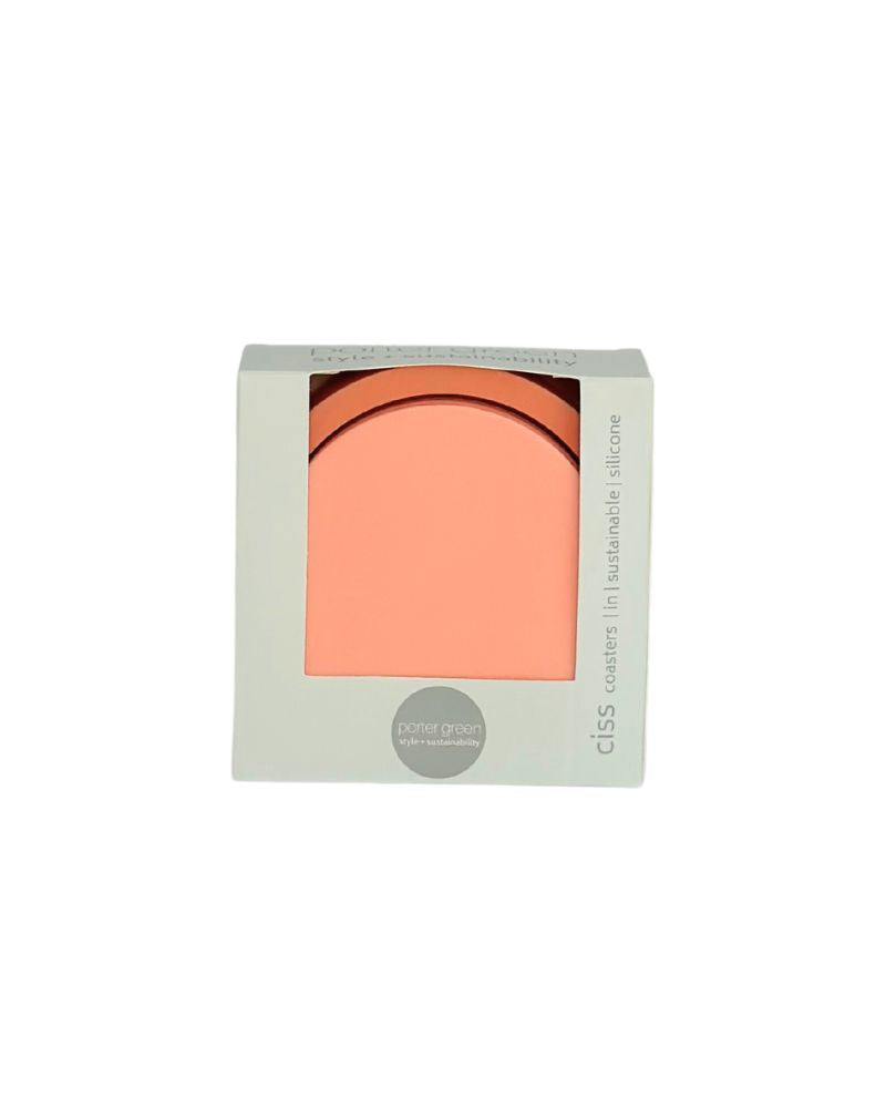 Porter Green | Ciss | Unbreakable Silicone Coasters | Terra + Peach