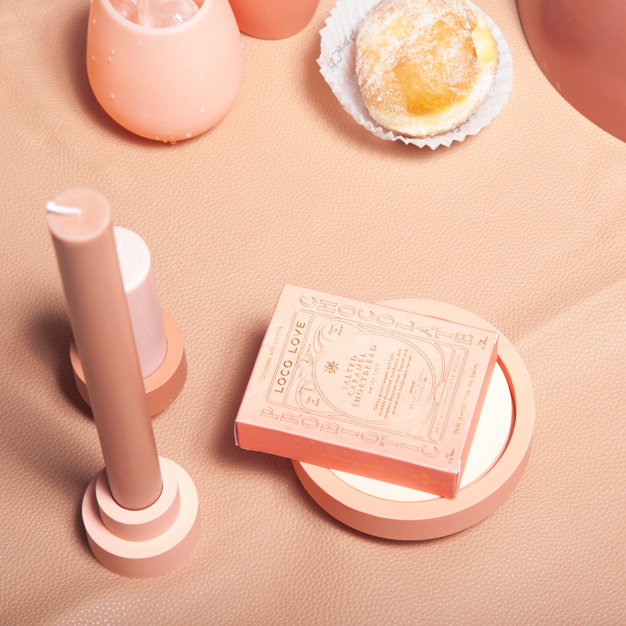 Porter Green | Ciss | Unbreakable Silicone Coasters | Terra + Peach