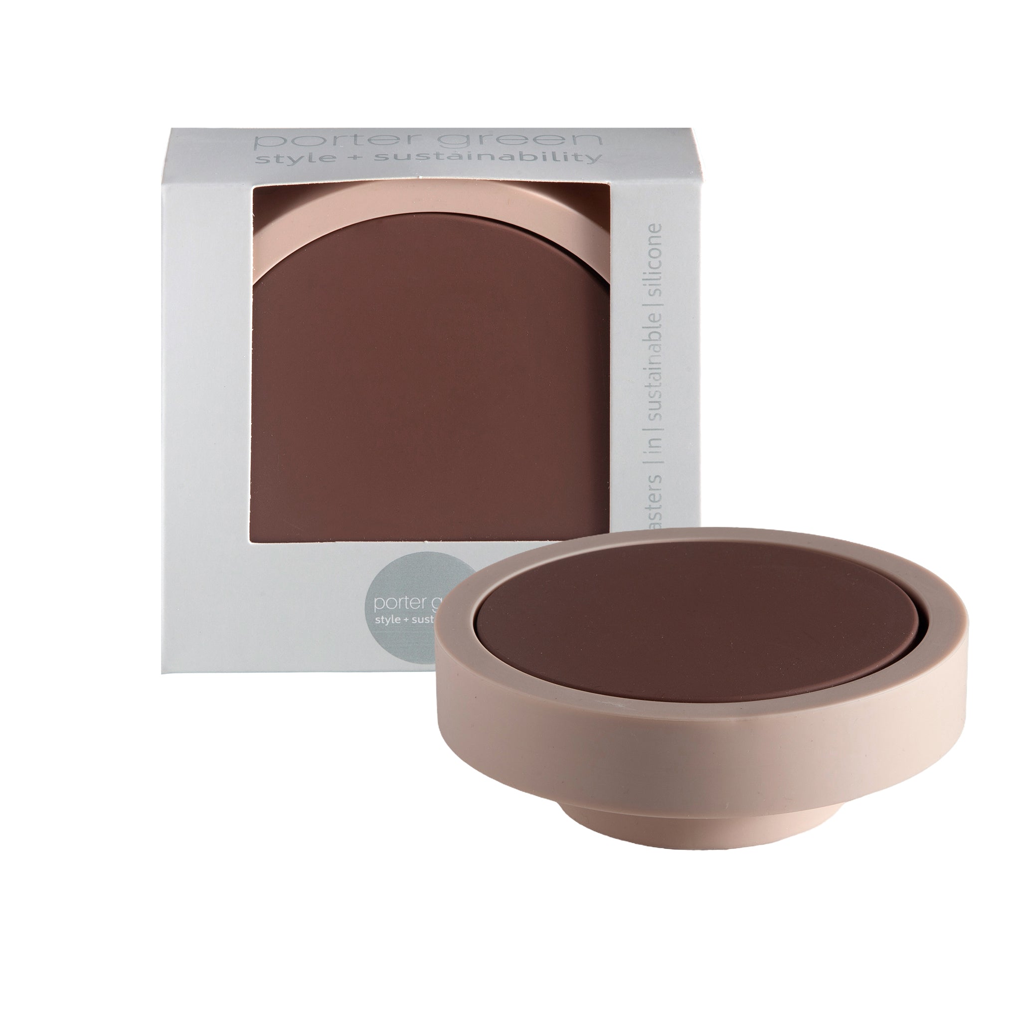 Porter Green | Ciss | Unbreakable Silicone Coasters | Latte + Donkey