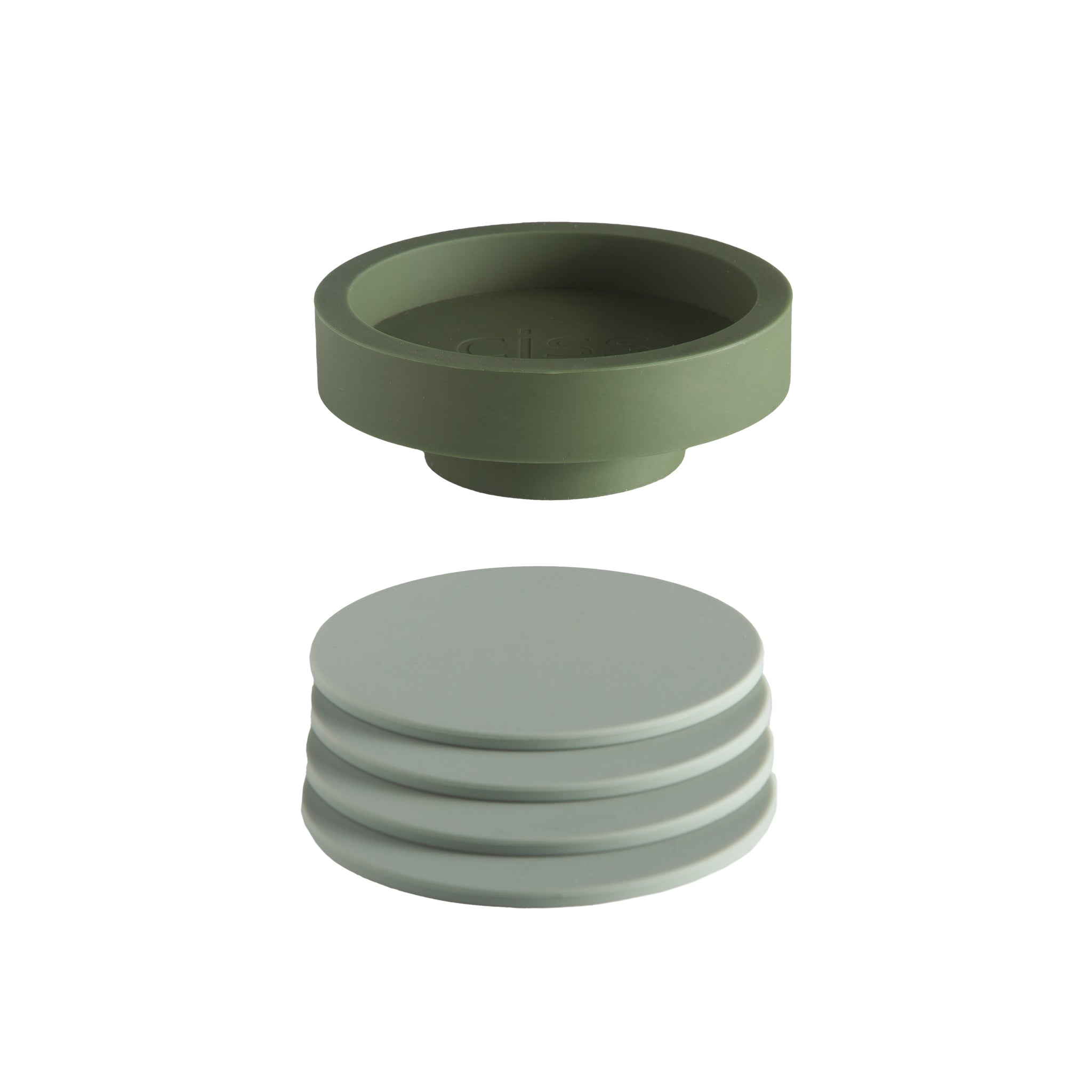 Porter Green | Ciss | Unbreakable Silicone Coasters | Sage + Olive