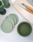 Porter Green | Ciss | Unbreakable Silicone Coasters | Sage + Olive