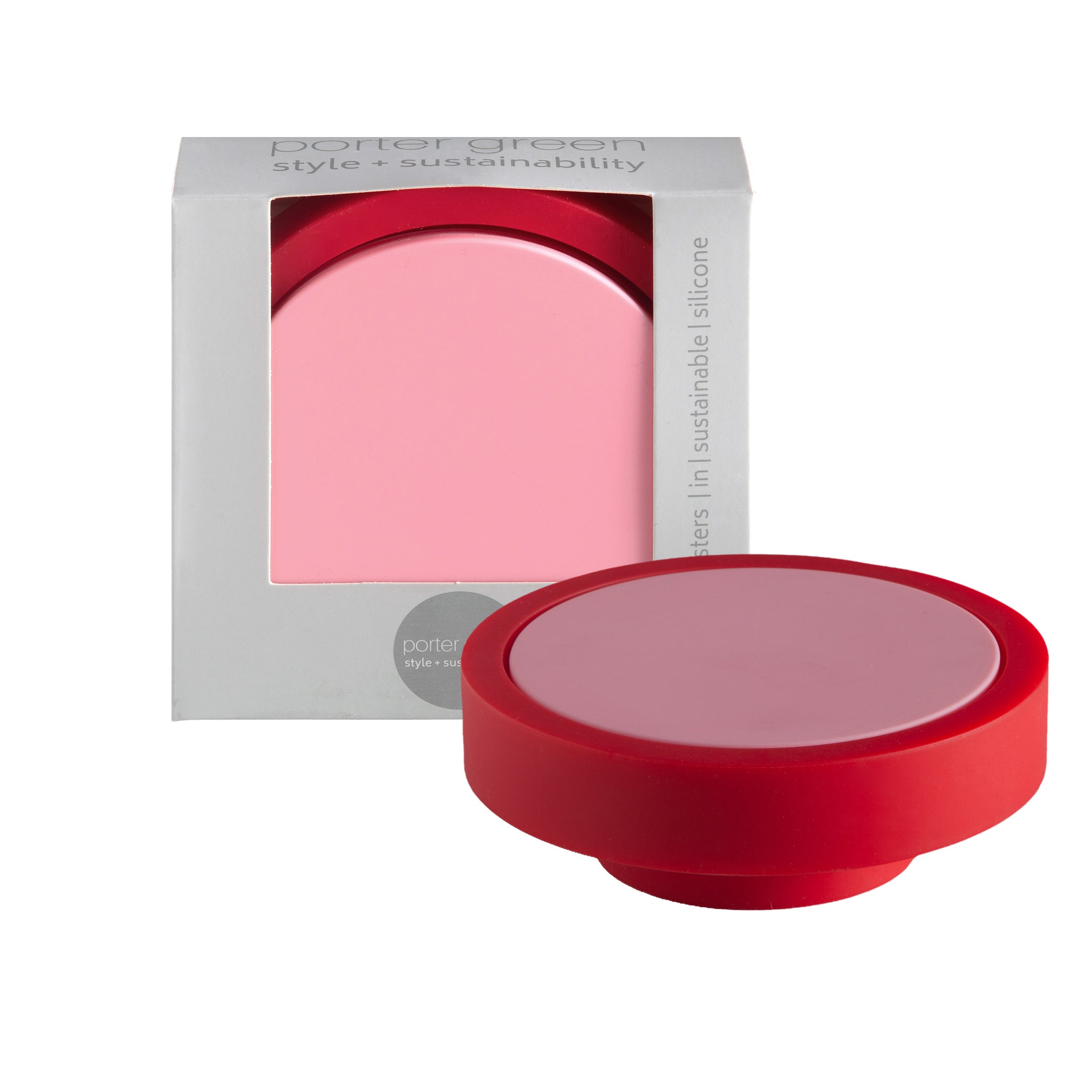 Porter Green | Ciss | Unbreakable Silicone Coasters | Cherry + Blush