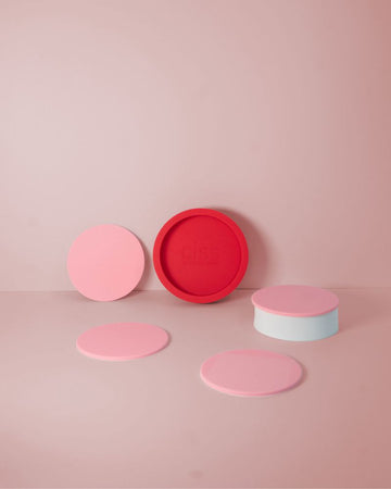 Porter Green | Ciss | Unbreakable Silicone Coasters | Cherry + Blush