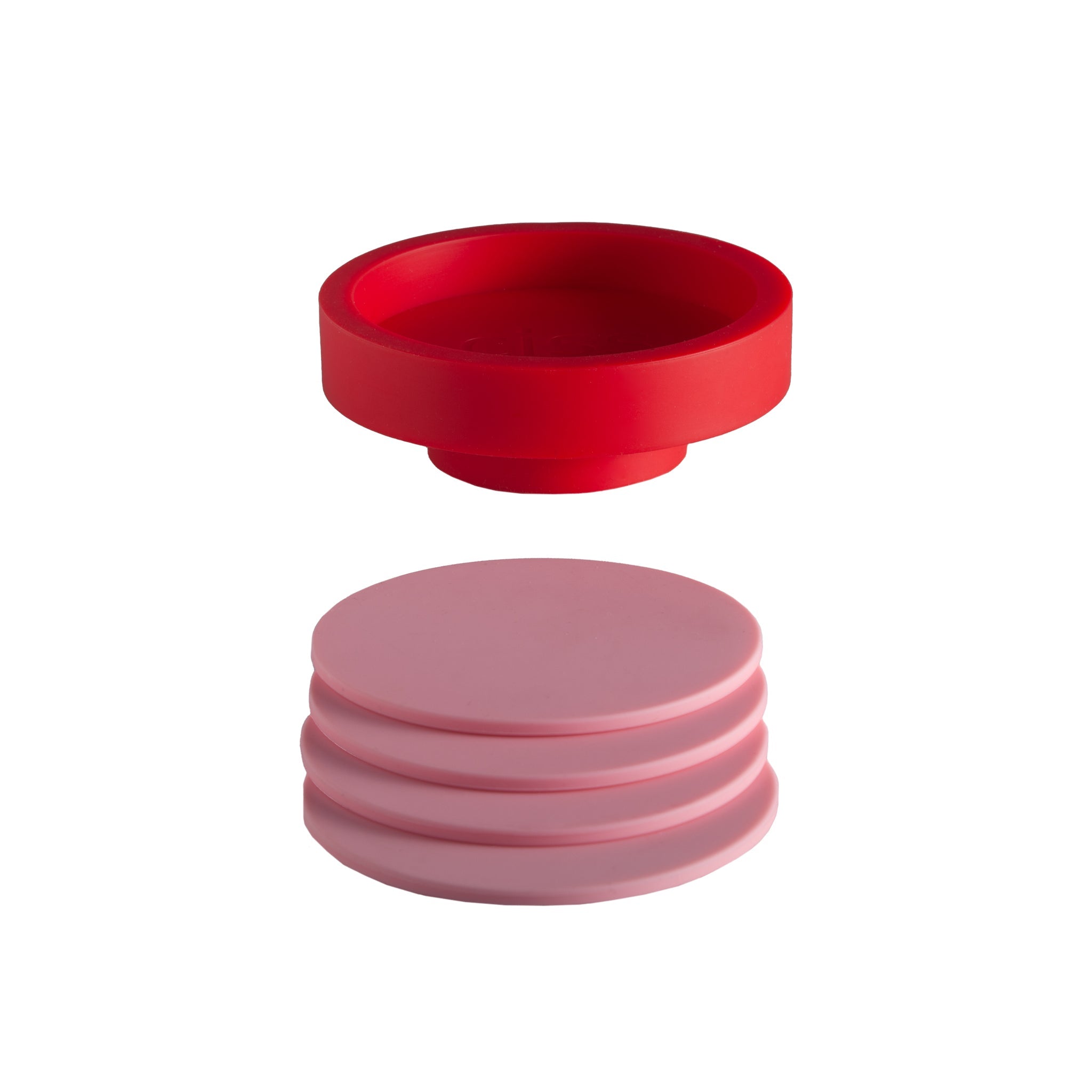 Porter Green | Ciss | Unbreakable Silicone Coasters | Cherry + Blush