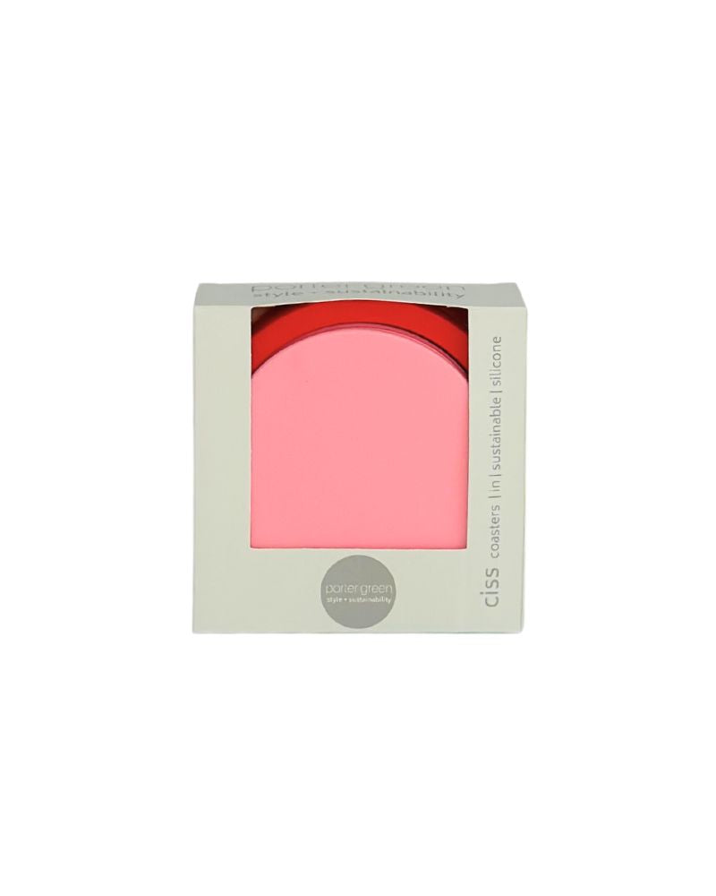 Porter Green | Ciss | Unbreakable Silicone Coasters | Cherry + Blush