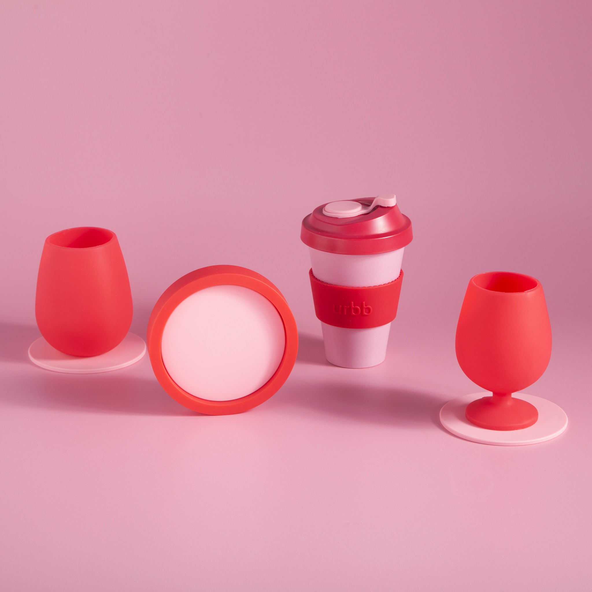 Porter Green | Ciss | Unbreakable Silicone Coasters | Cherry + Blush