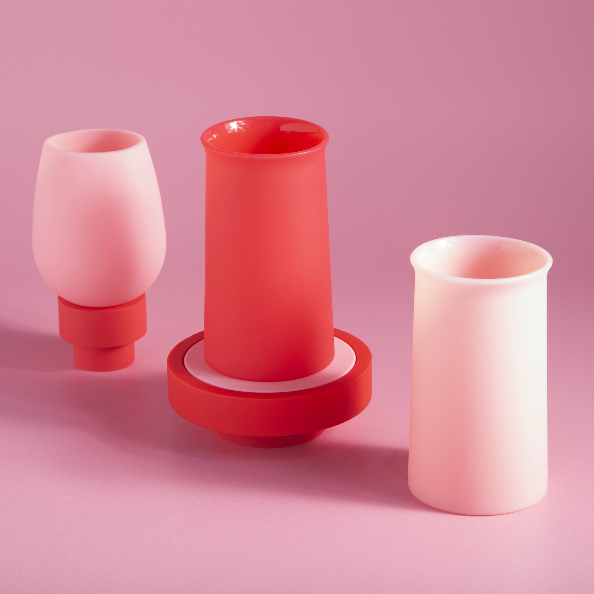 Porter Green | Ciss | Unbreakable Silicone Coasters | Cherry + Blush