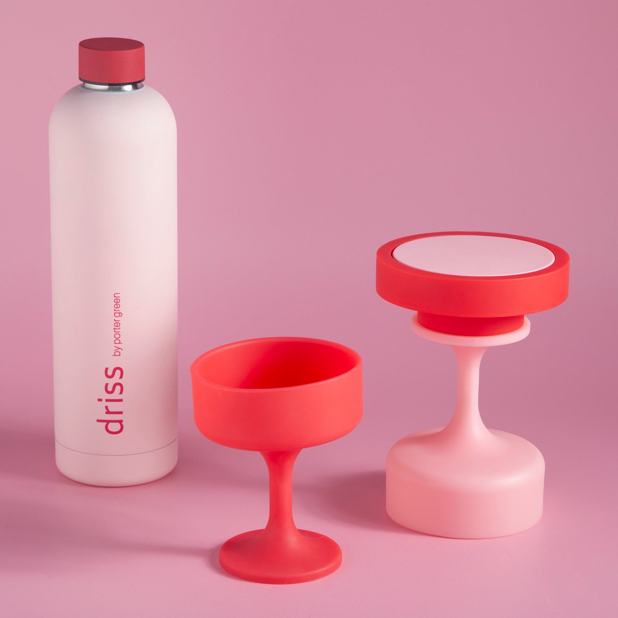 Porter Green | Ciss | Unbreakable Silicone Coasters | Cherry + Blush