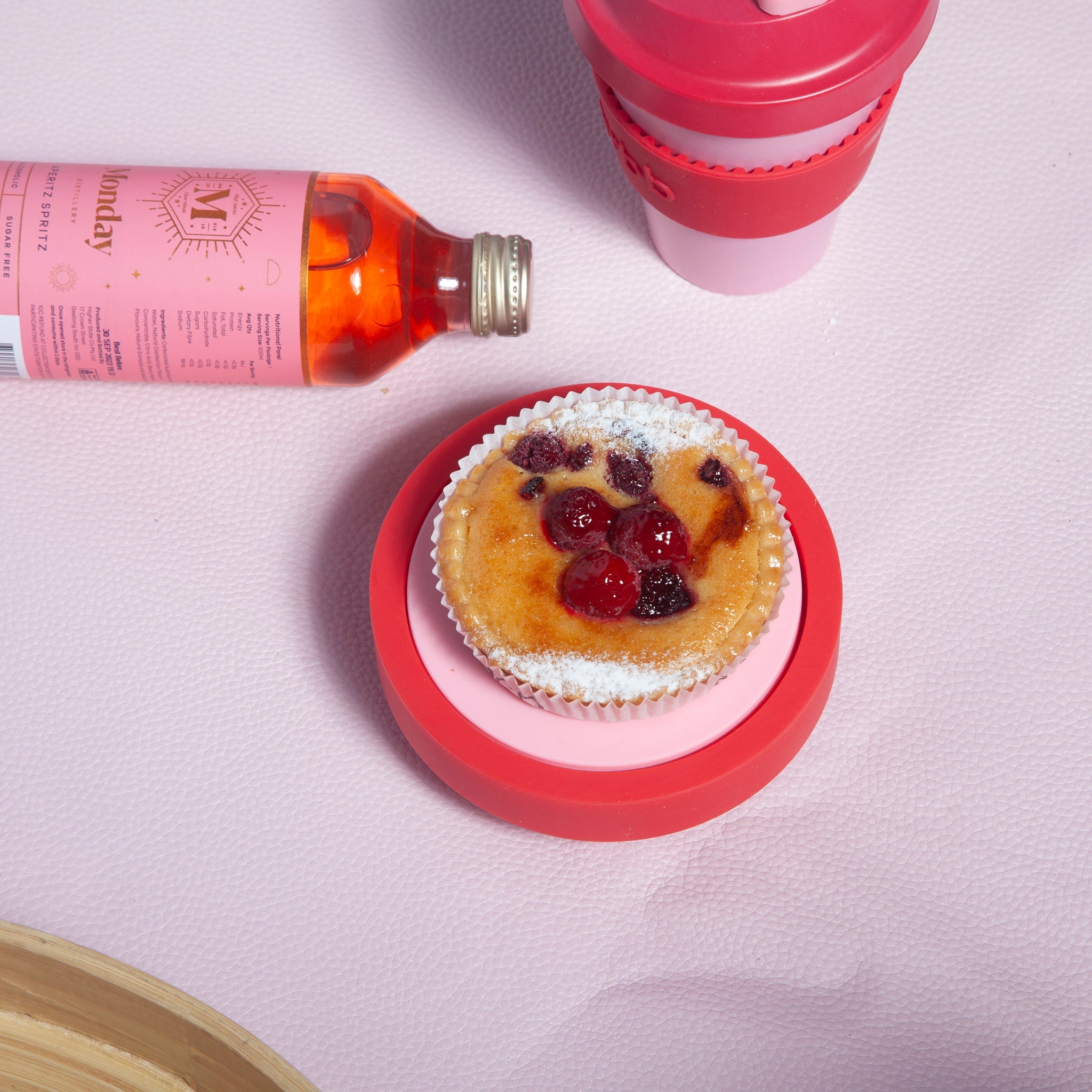 Porter Green | Ciss | Unbreakable Silicone Coasters | Cherry + Blush