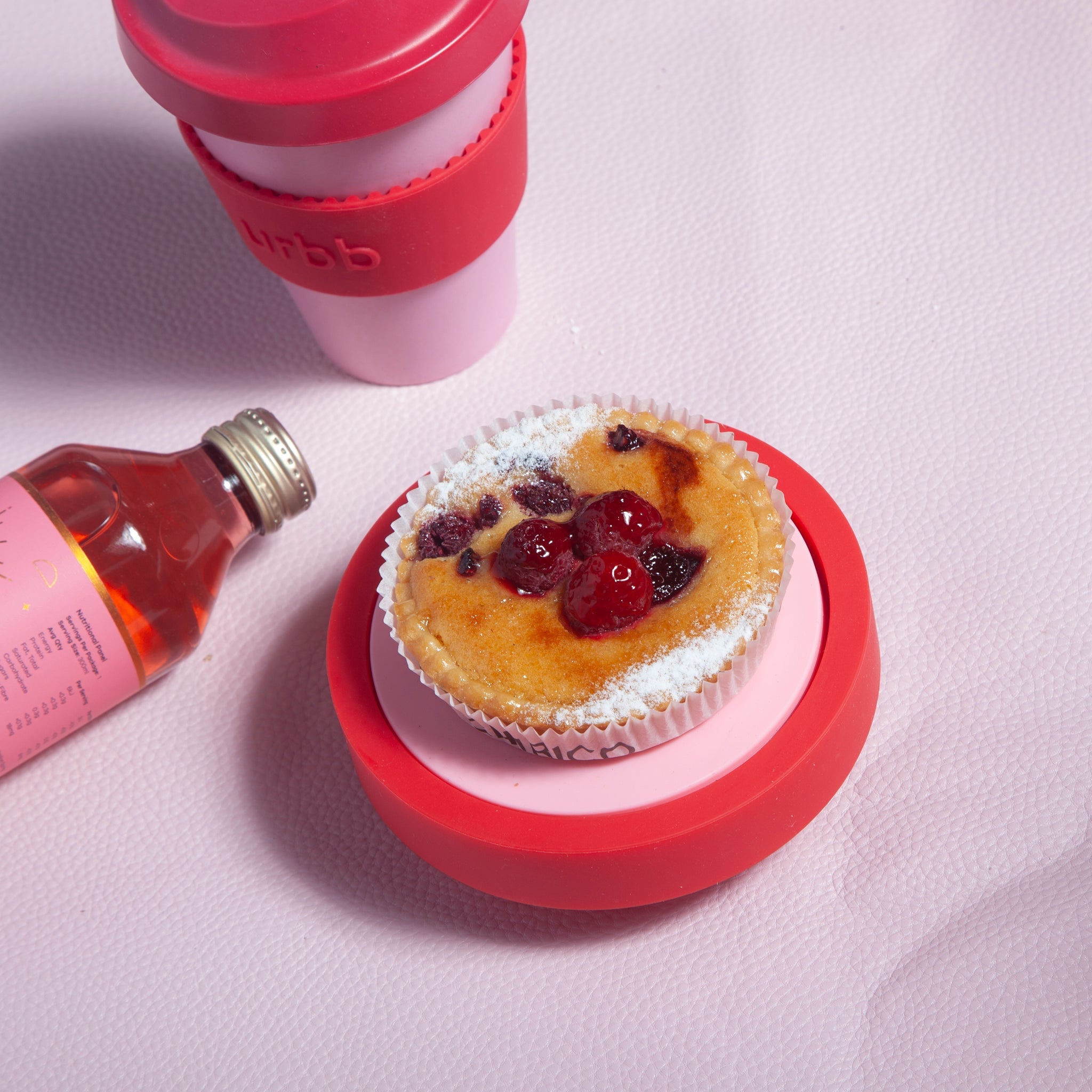 Porter Green | Ciss | Unbreakable Silicone Coasters | Cherry + Blush