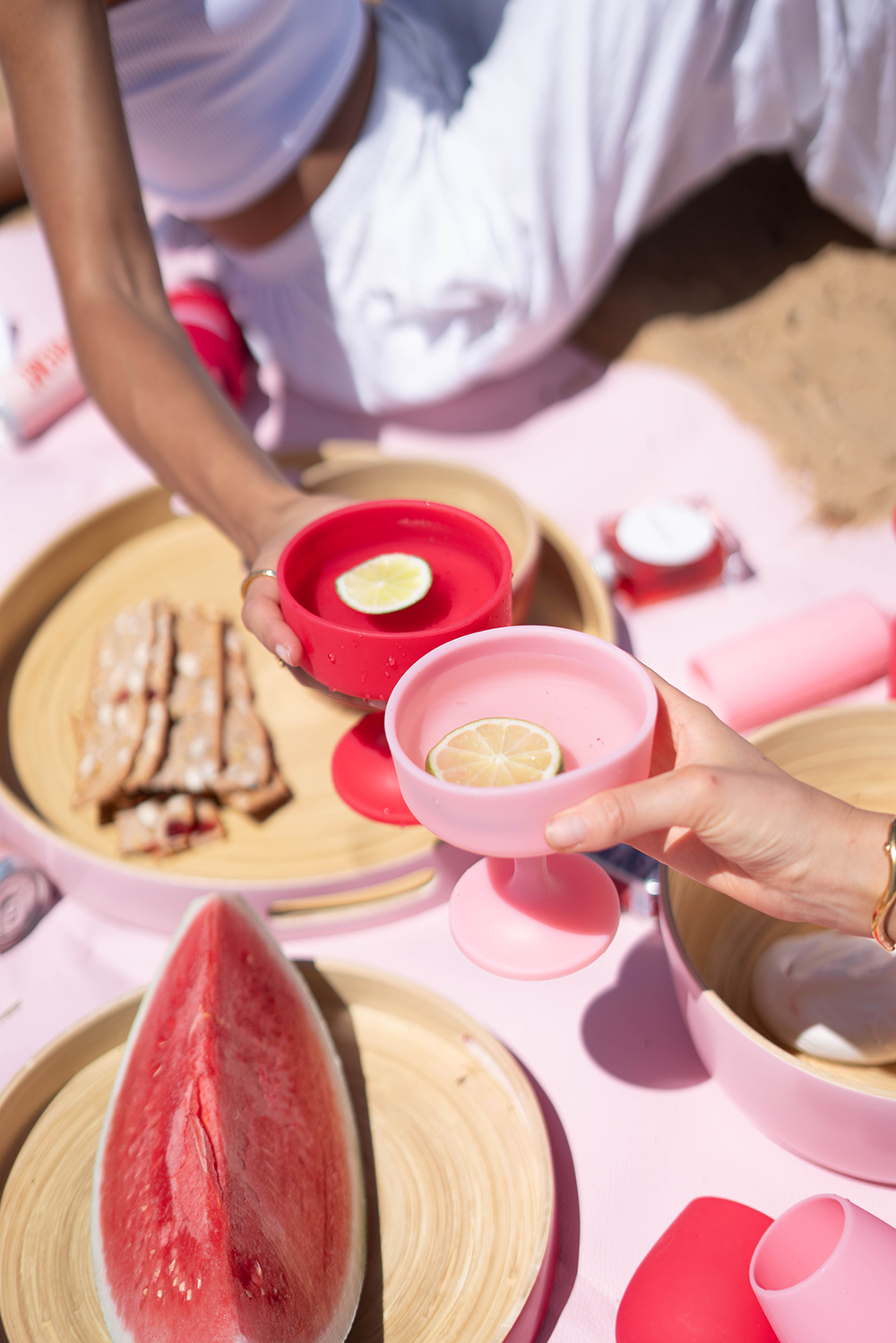 Porter Green | Mecc | Silicone Unbreakable Cocktail Glasses | Cherry + Blush