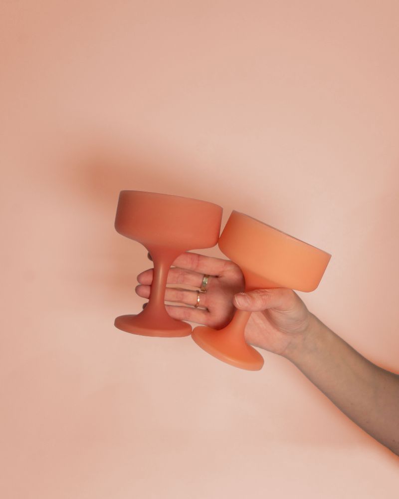 Porter Green | Mecc | Silicone Unbreakable Cocktail Glasses | Terra + Peach