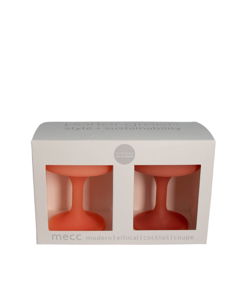 Porter Green | Mecc | Silicone Unbreakable Cocktail Glasses | Terra + Peach