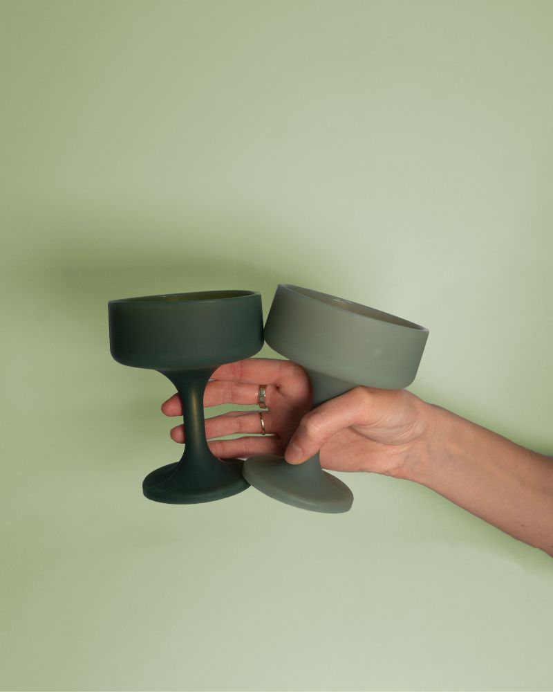 Porter Green | Mecc | Silicone Unbreakable Cocktail Glasses | Sage + Olive