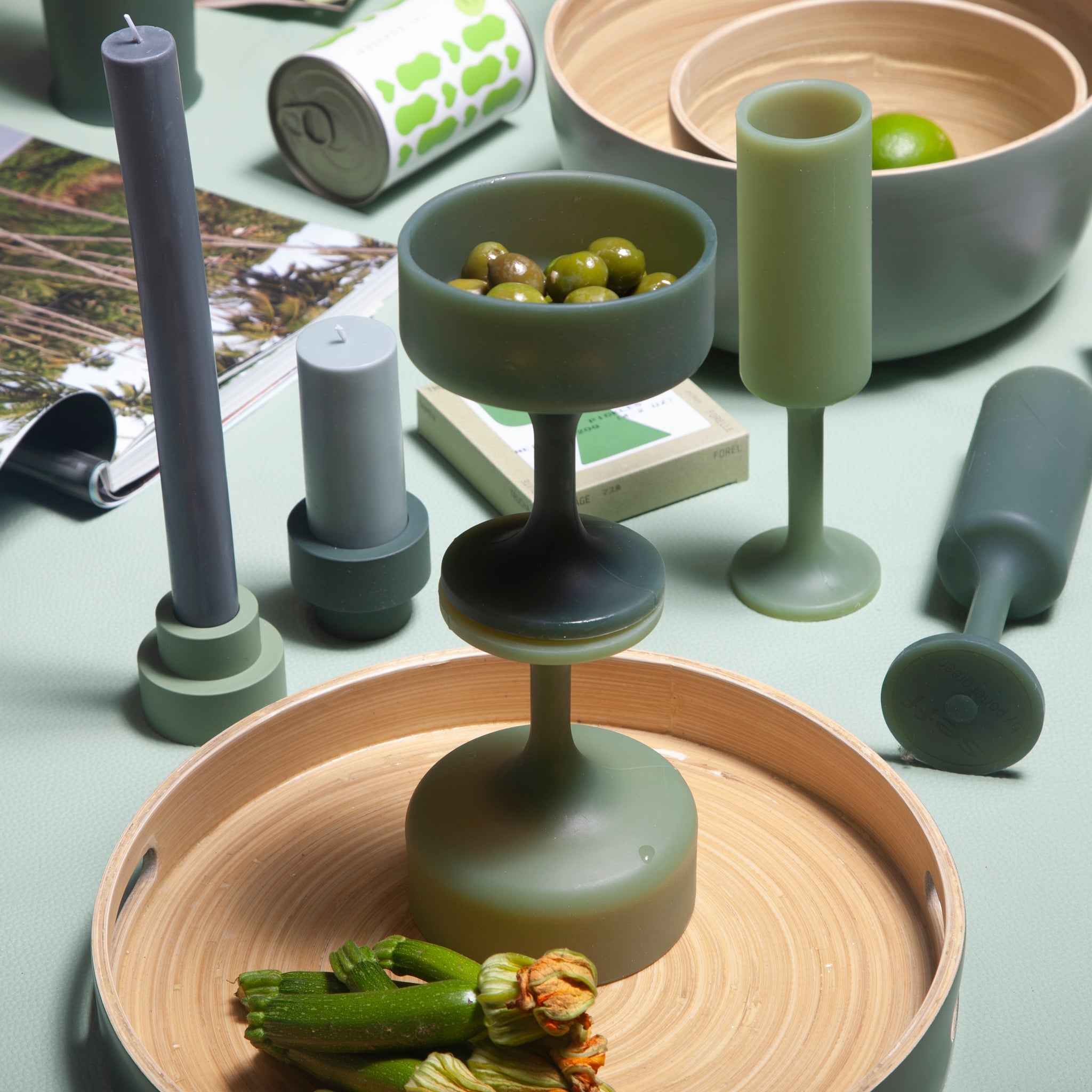 Porter Green | Mecc | Silicone Unbreakable Cocktail Glasses | Sage + Olive