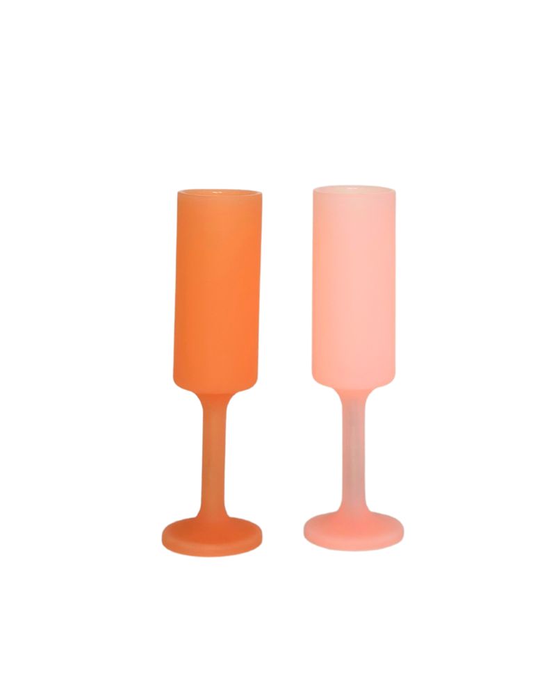 Porter Green | Seff | Silicone Unbreakable Champagne Flutes | Peach + Petal